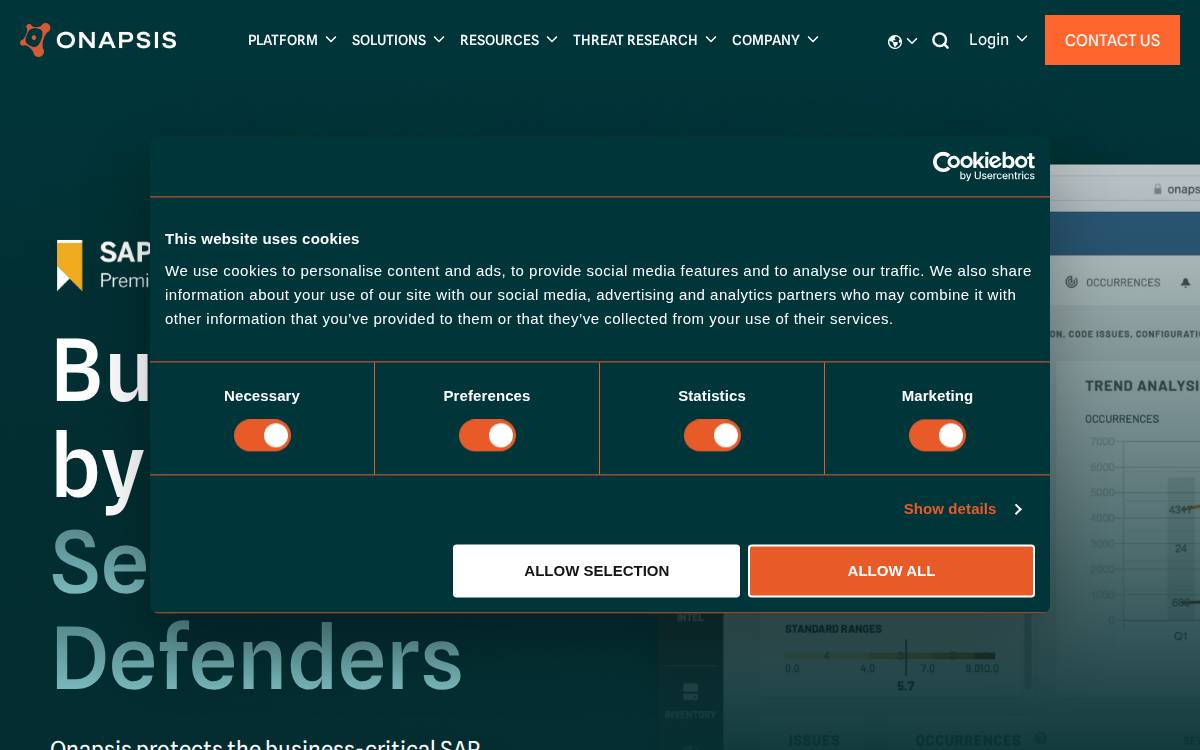 Onapsis website preview