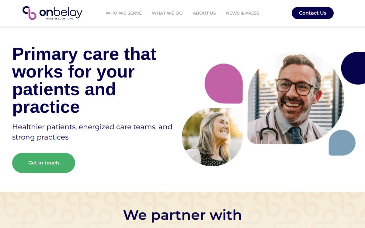 On Belay Health Solutions website preview