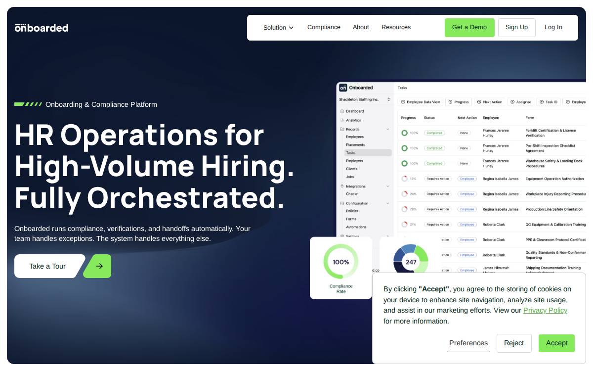 Onboarded website preview