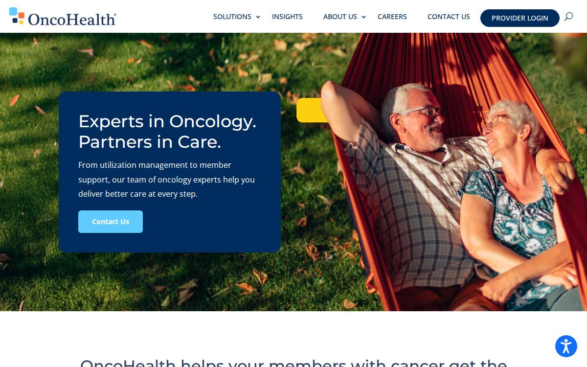 Oncohealth website preview