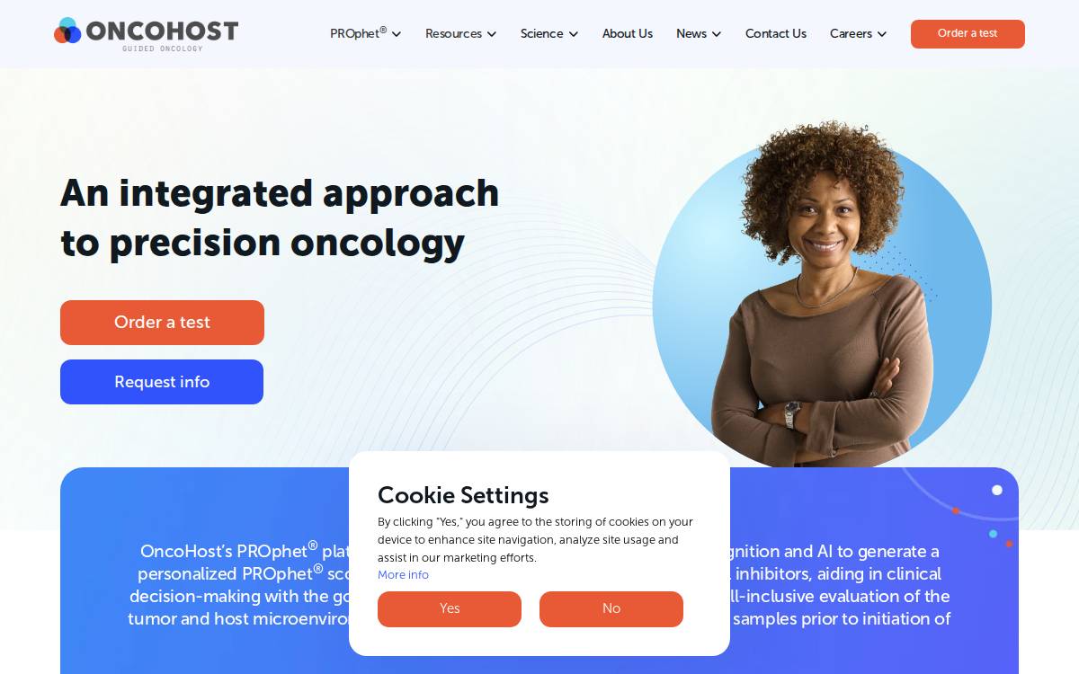 OncoHost website preview
