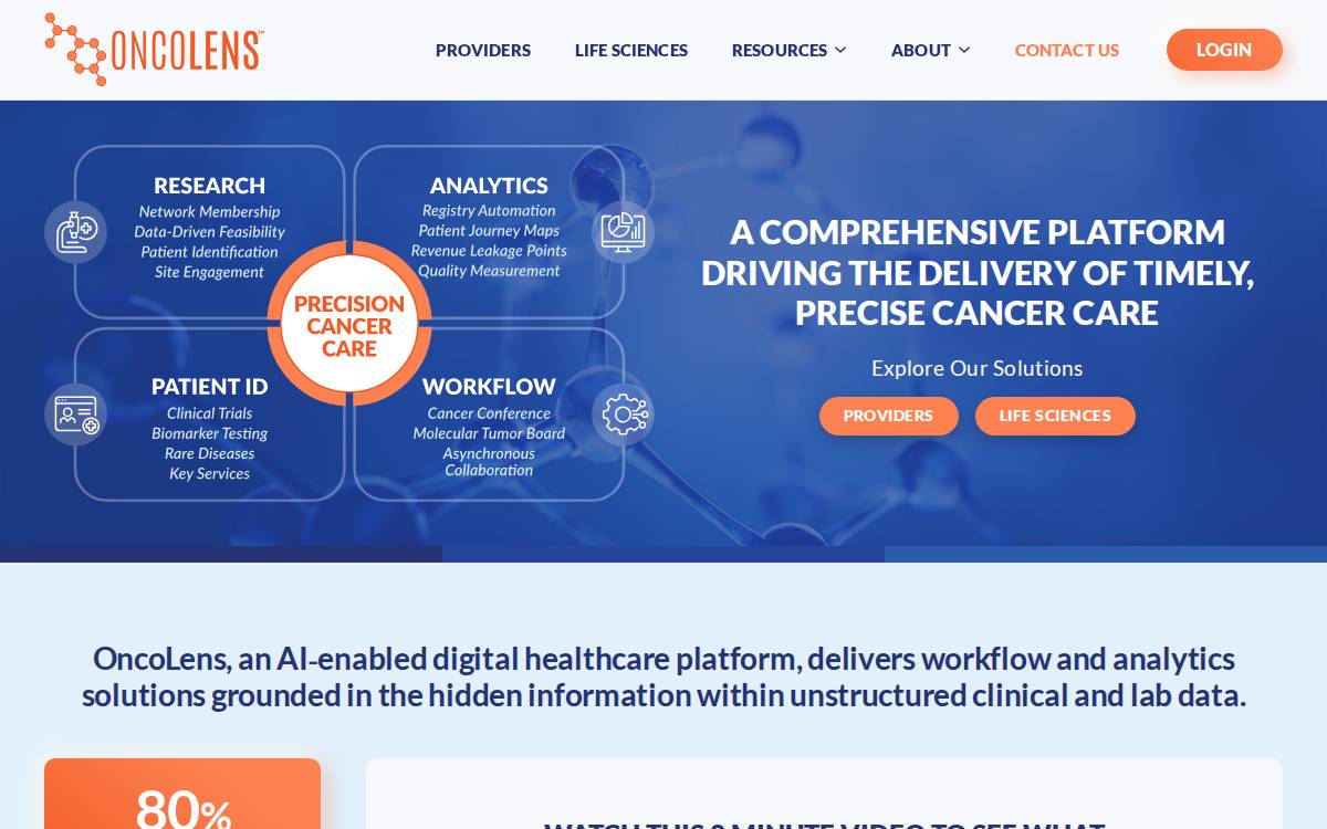 OncoLens website preview