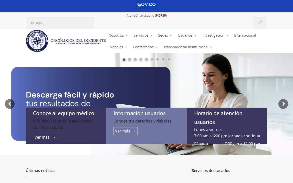 Oncólogos del Occidente website preview