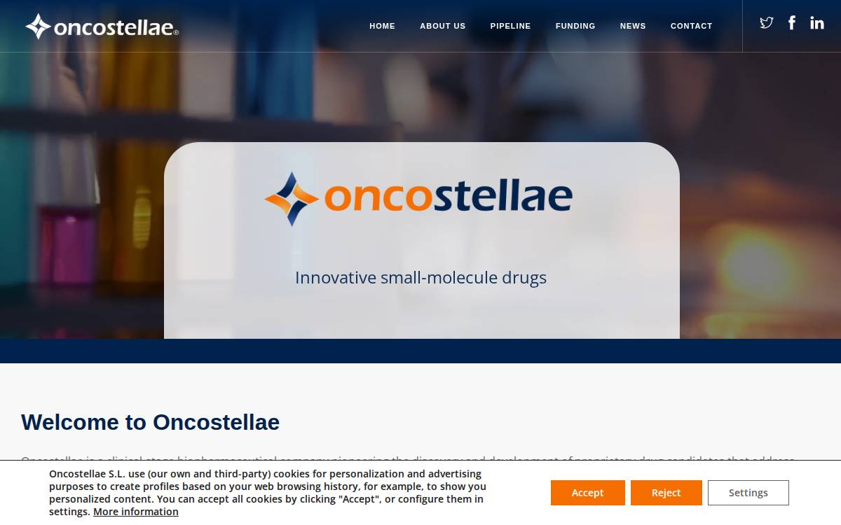 Oncostellae website preview