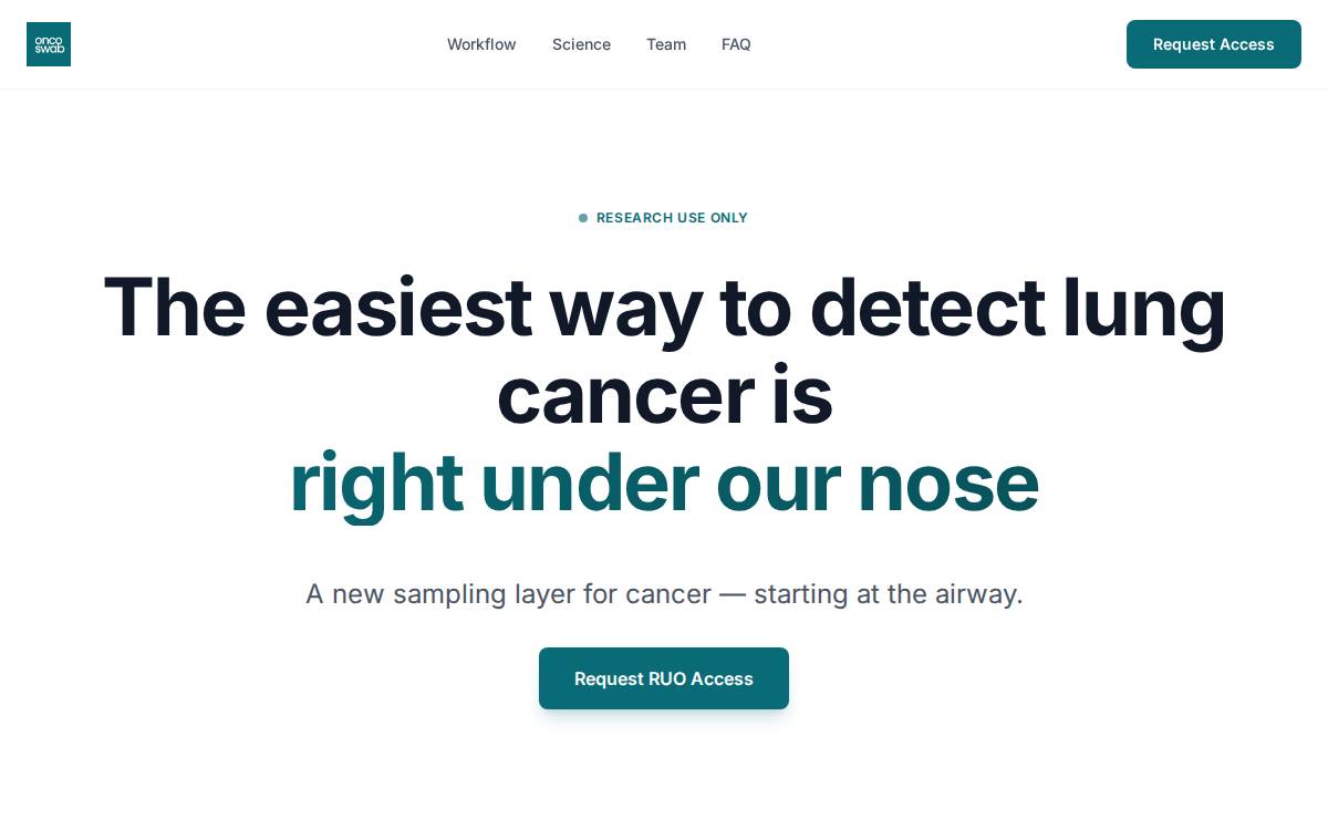 OncoSwab website preview