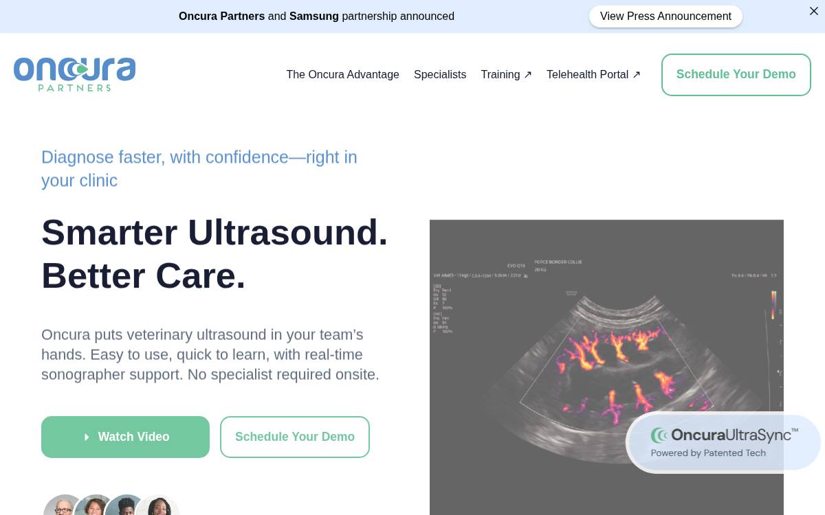 Oncura website preview
