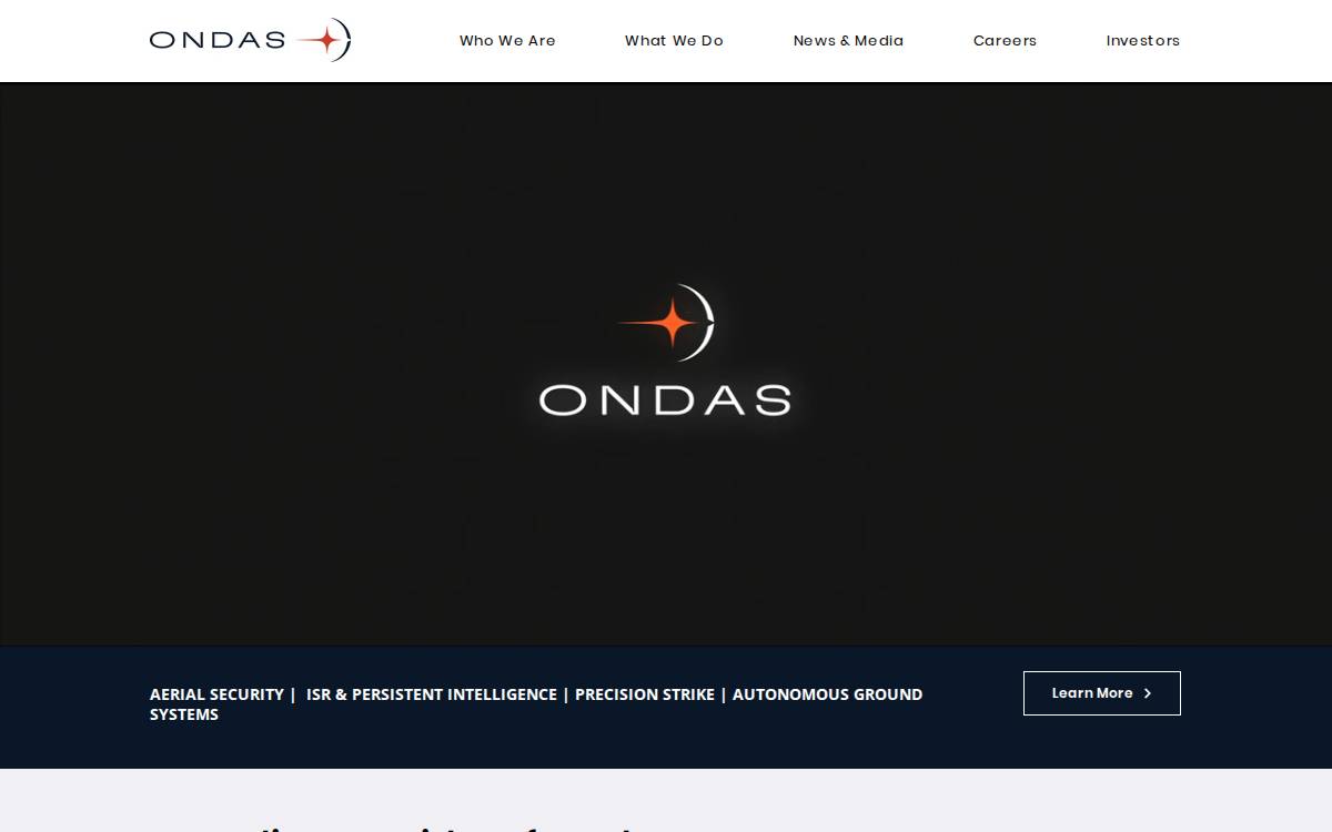 Ondas Holdings website preview