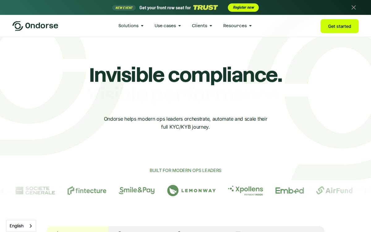 Ondorse website preview