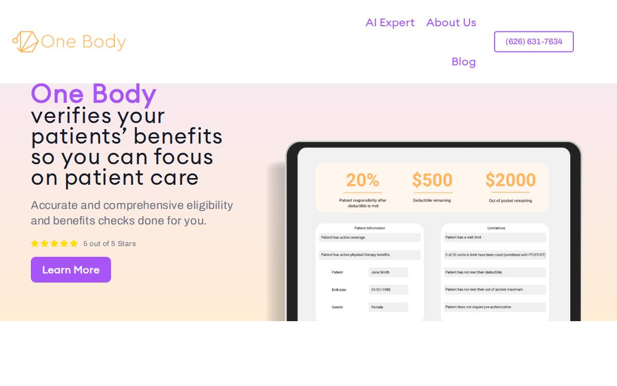 One Body website preview