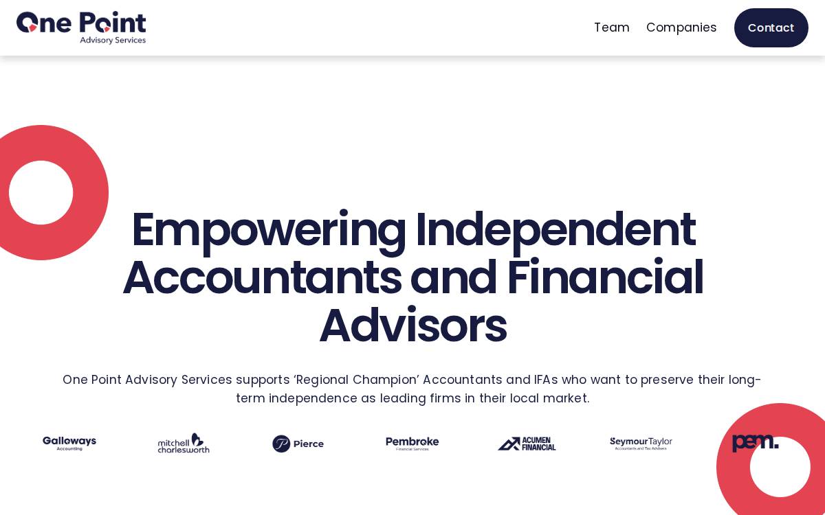 One Point Advisory Services website preview