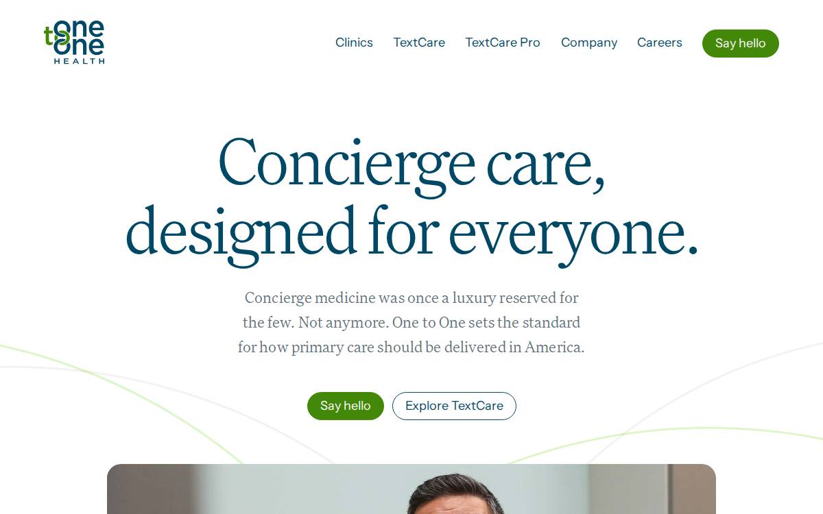 One to One Health website preview