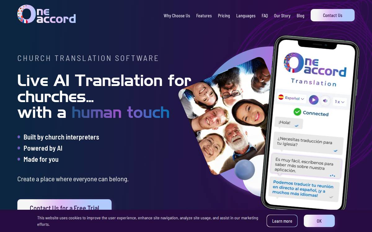 OneAccord website preview