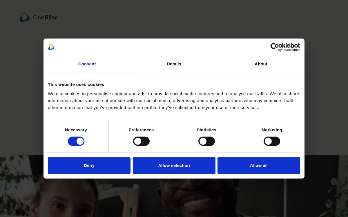 OneBlinc website preview