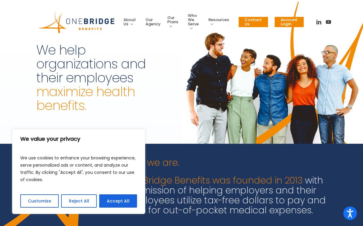 OneBridge Benefits website preview