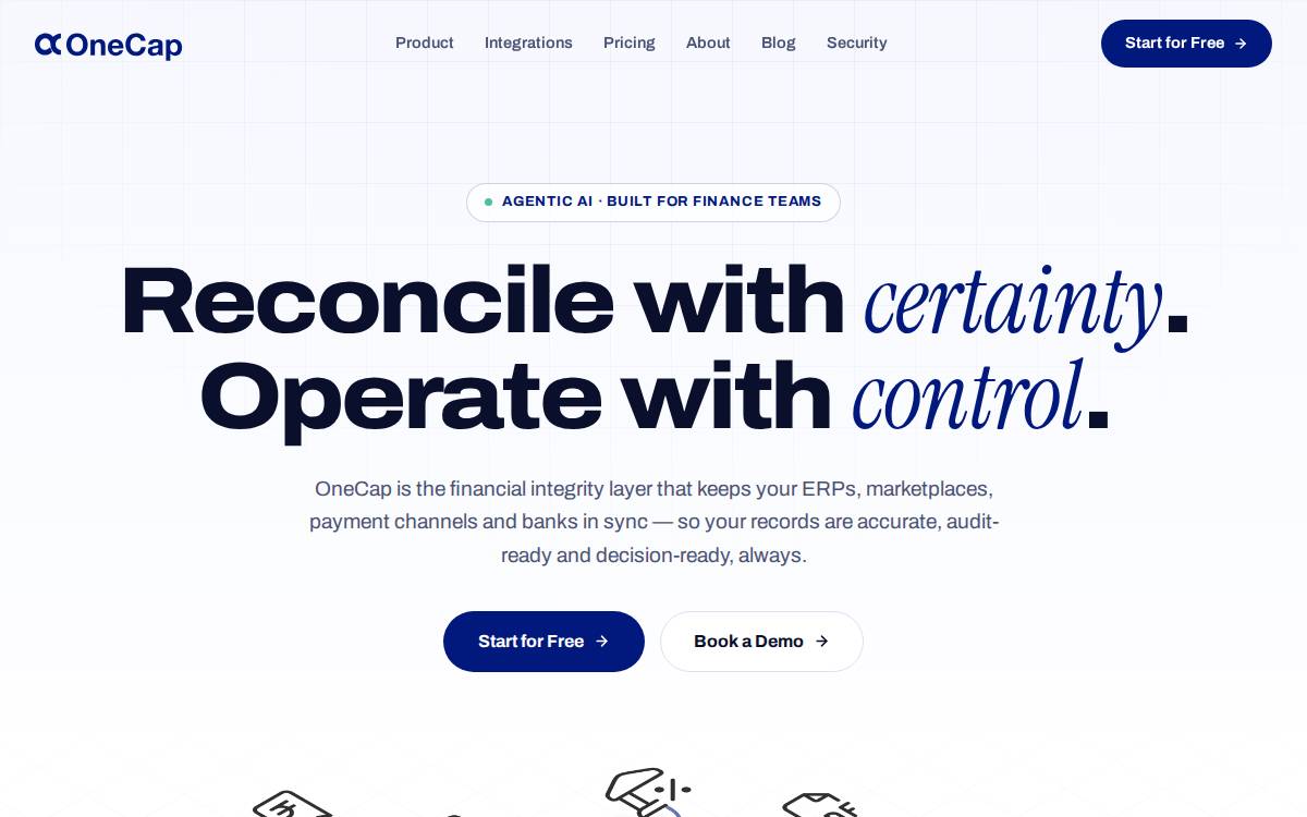Onecap website preview
