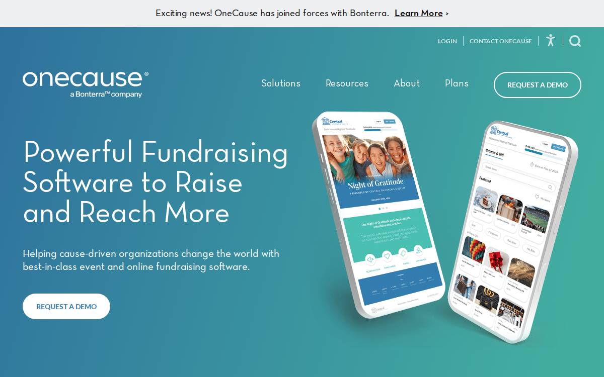 OneCause website preview