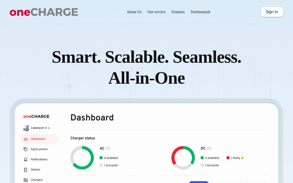 Onechar website preview