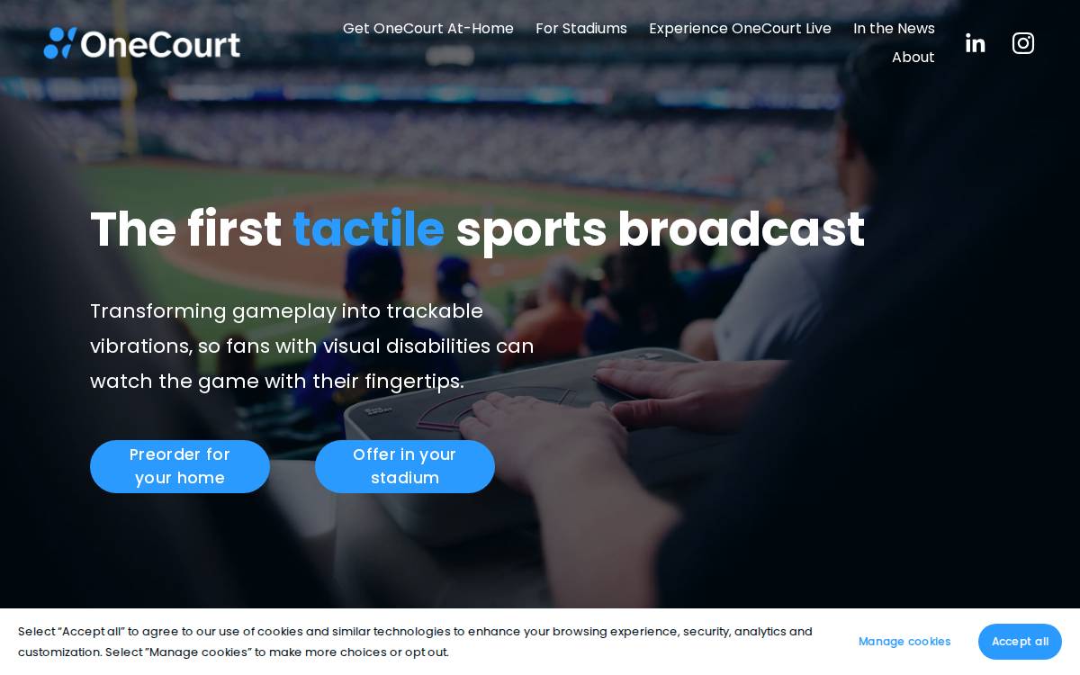 OneCourt Technologies website preview