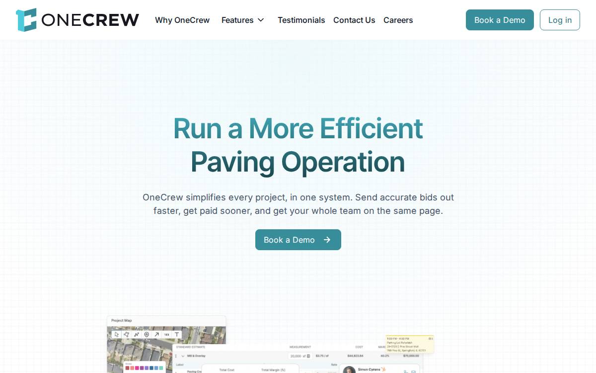 Onecrew website preview