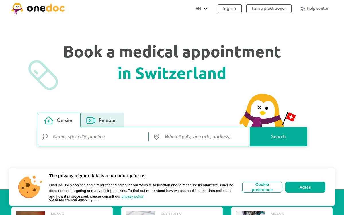 OneDoc website preview