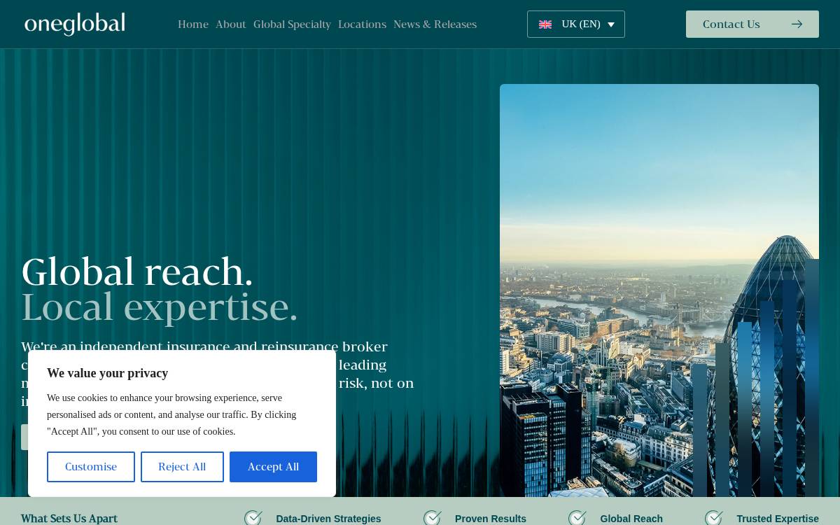 Oneglobal website preview