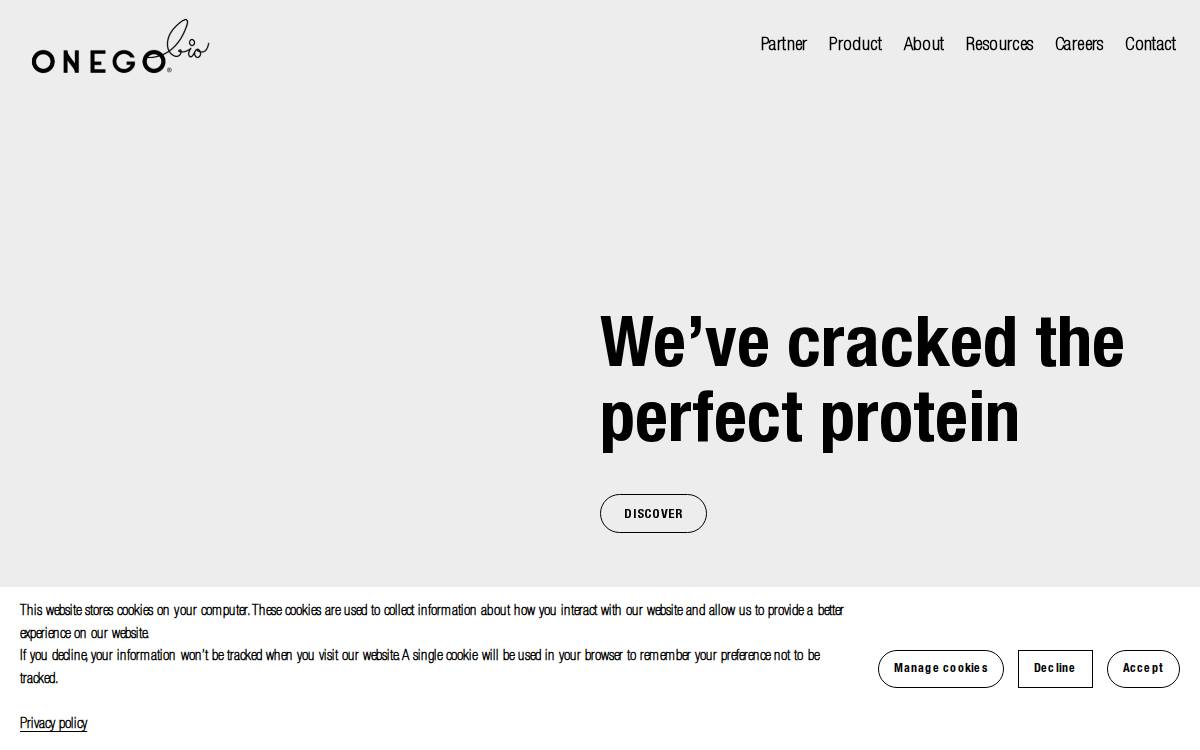 Onego Bio website preview