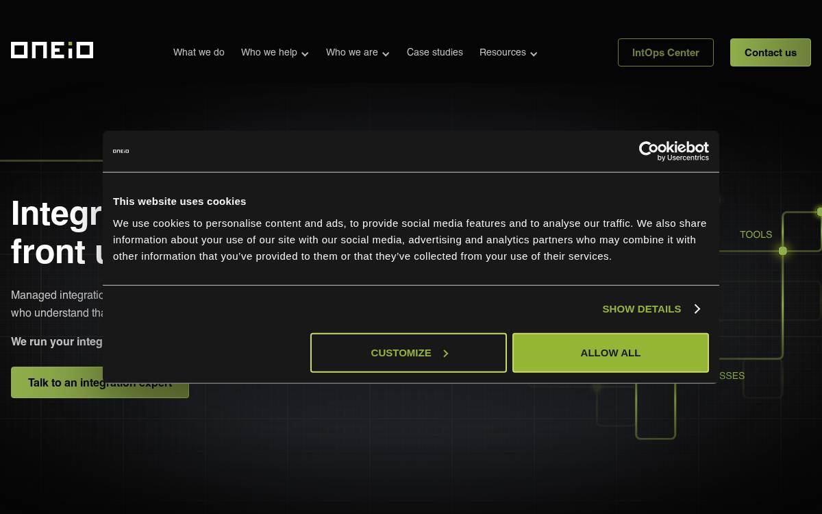 ONEiO website preview