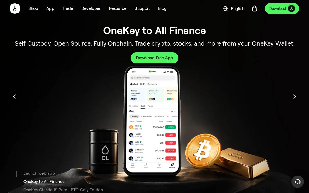 OneKey website preview