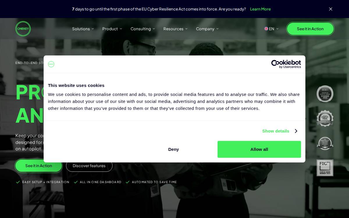 ONEKEY website preview