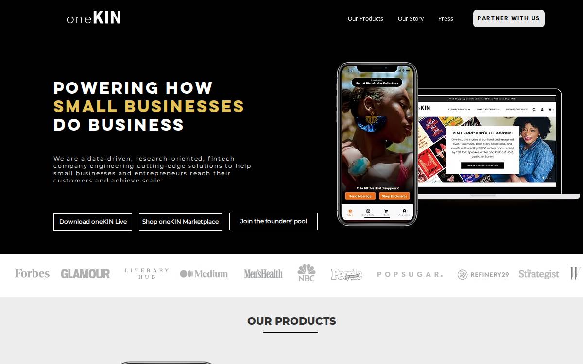 Onekin website preview