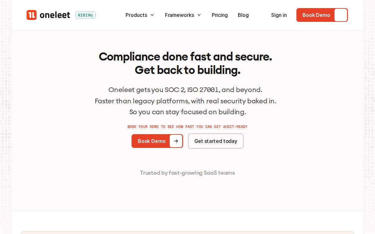 Oneleet website preview
