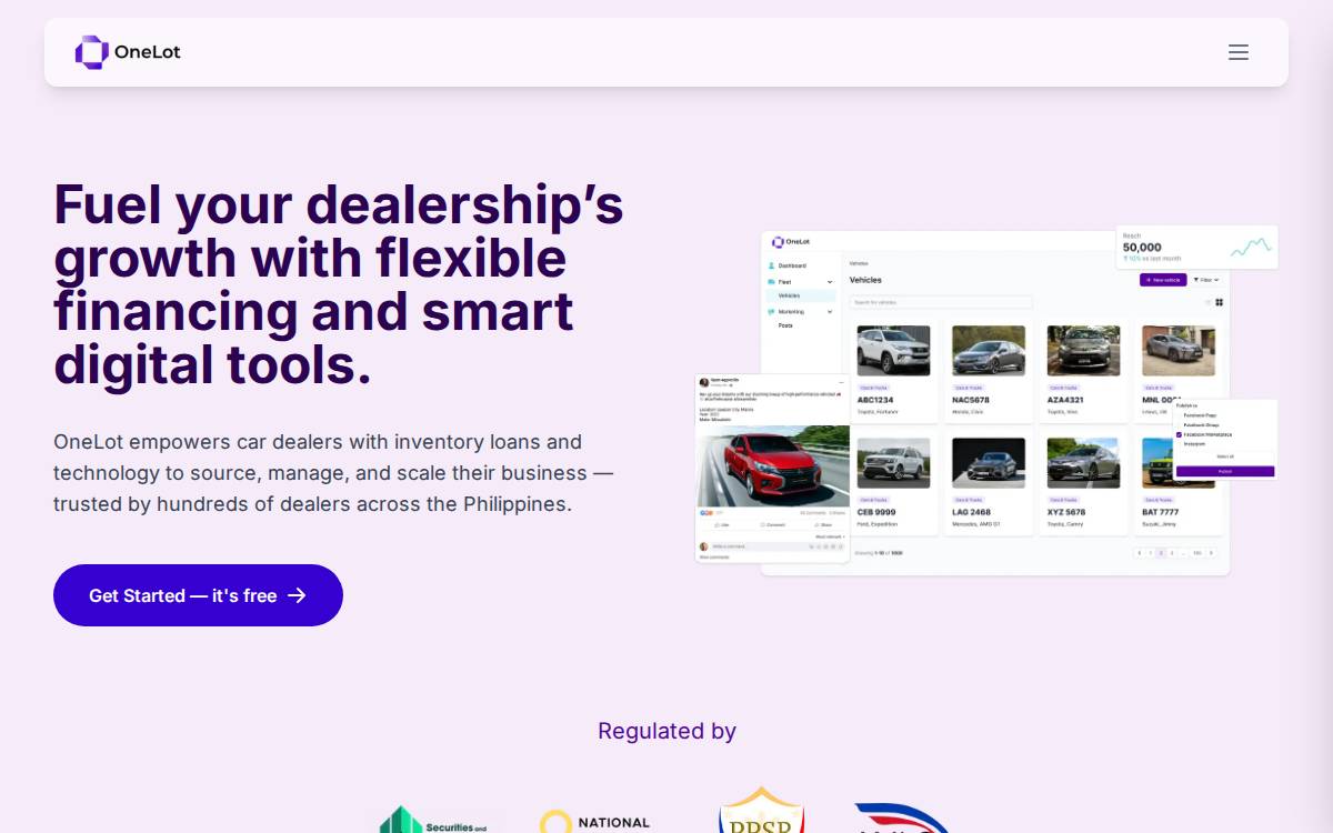 OneLot website preview