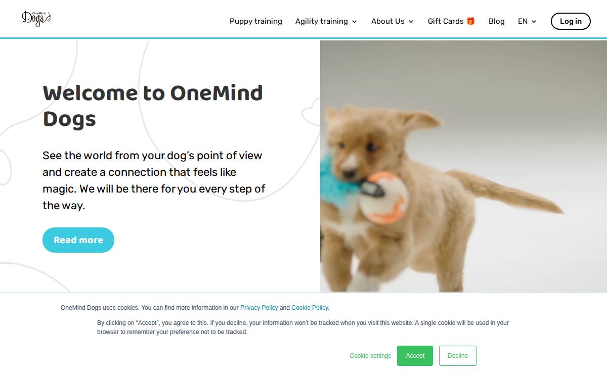 OneMind Dogs website preview