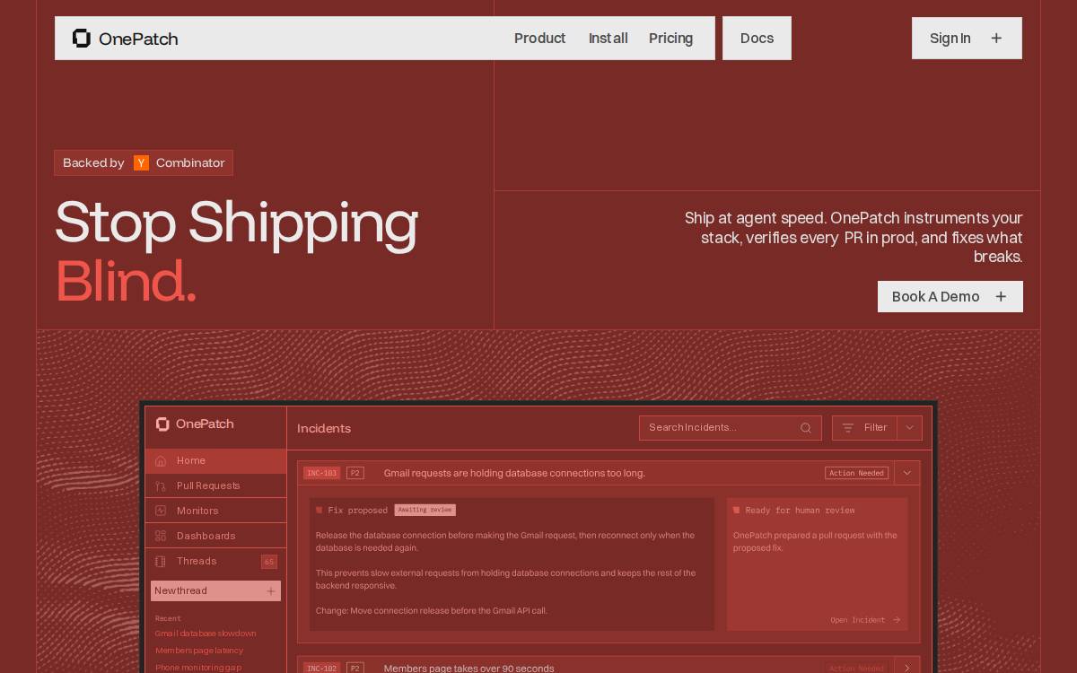 OnePatch website preview