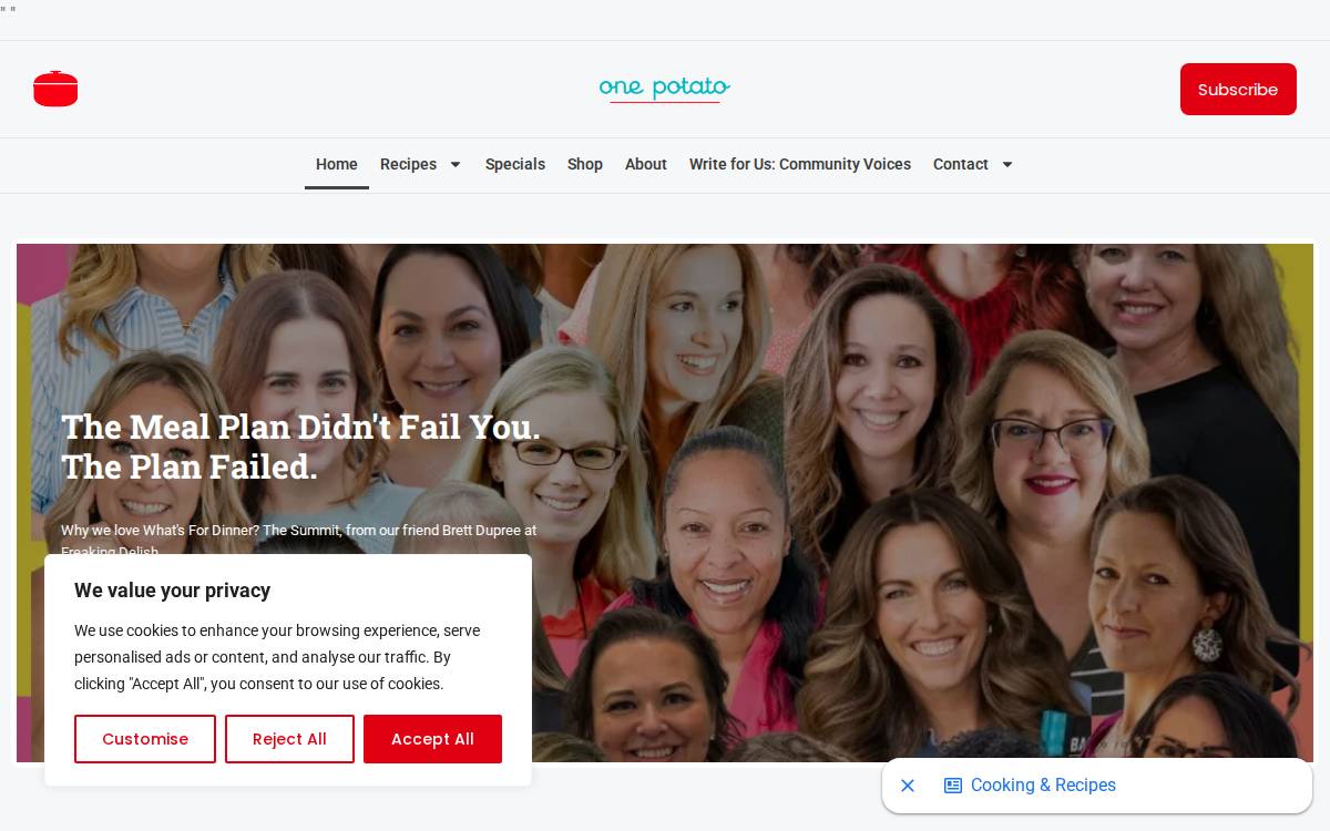 One Potato website preview