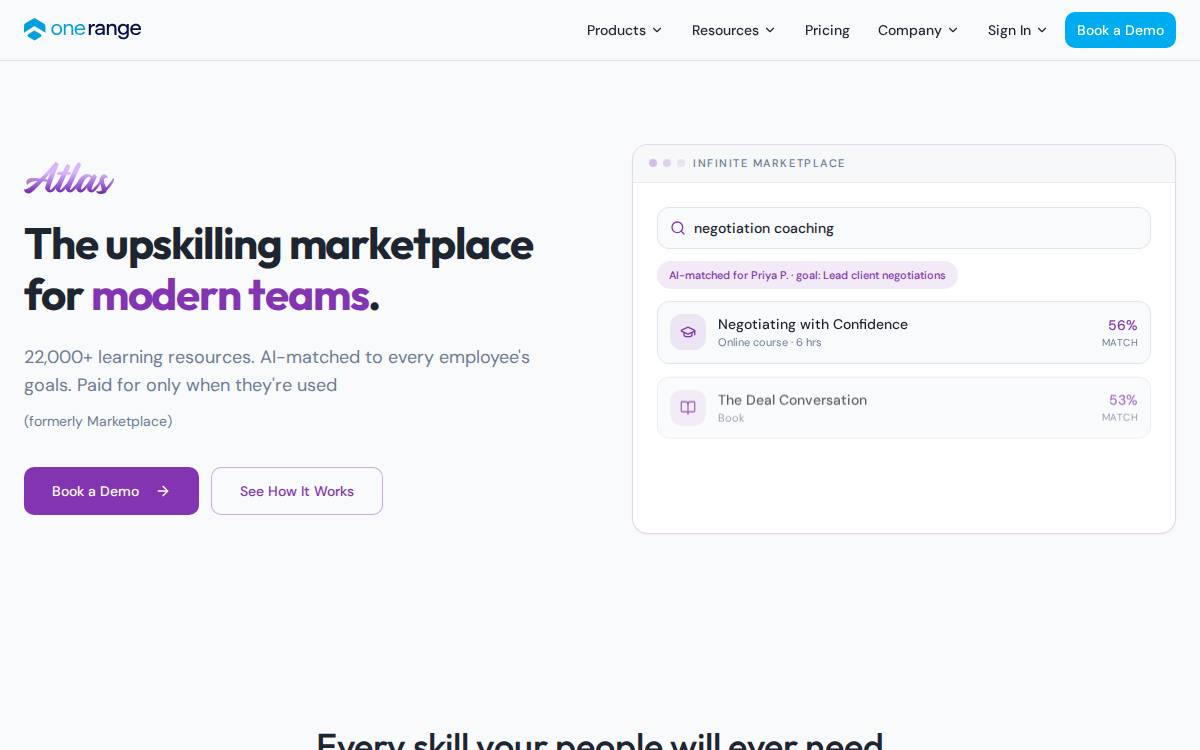 OneRange website preview