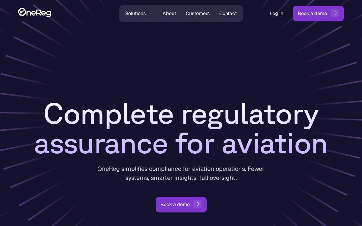 Onereg website preview