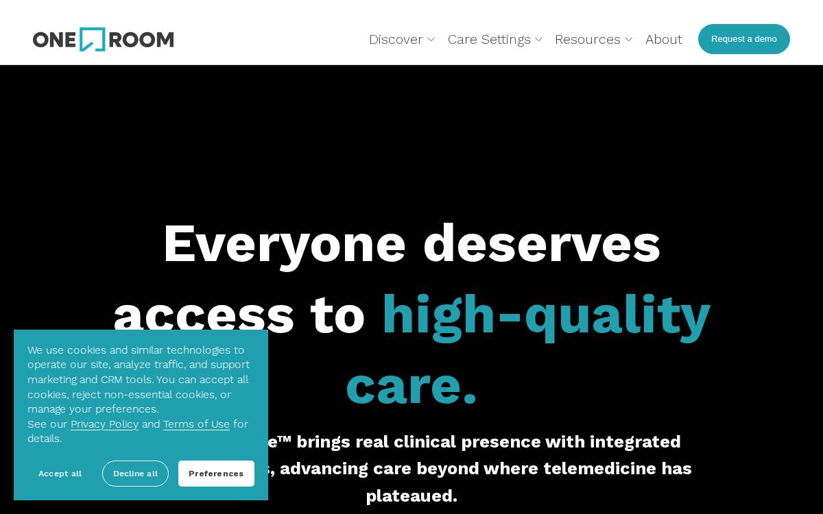 OneRoom Health website preview