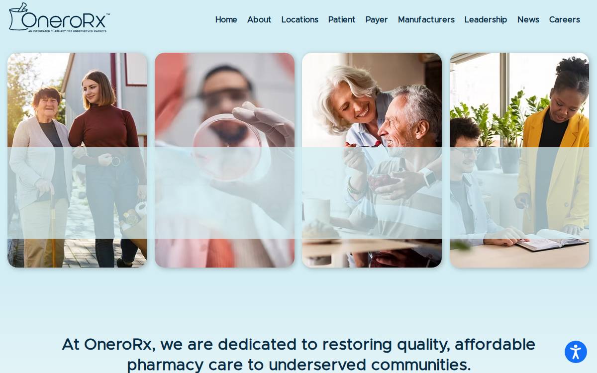 OneroRx website preview
