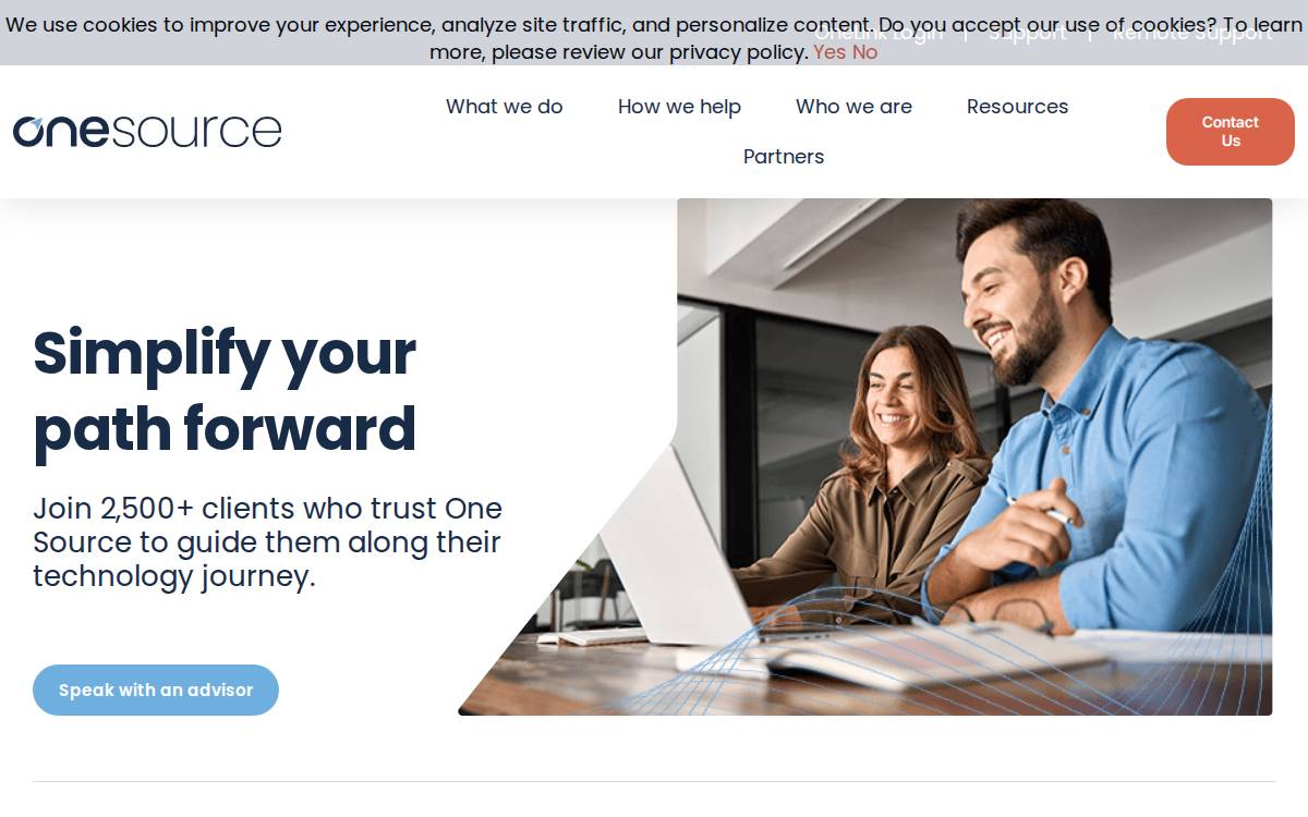 Onesource website preview