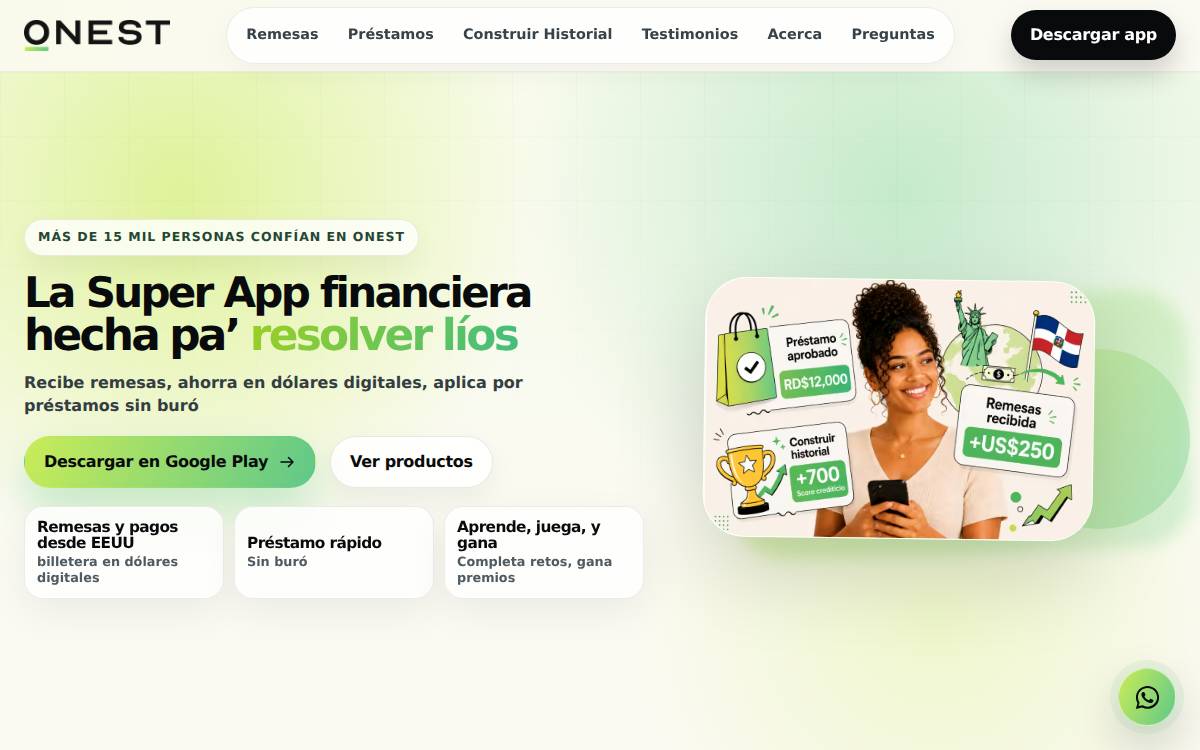 Onest website preview
