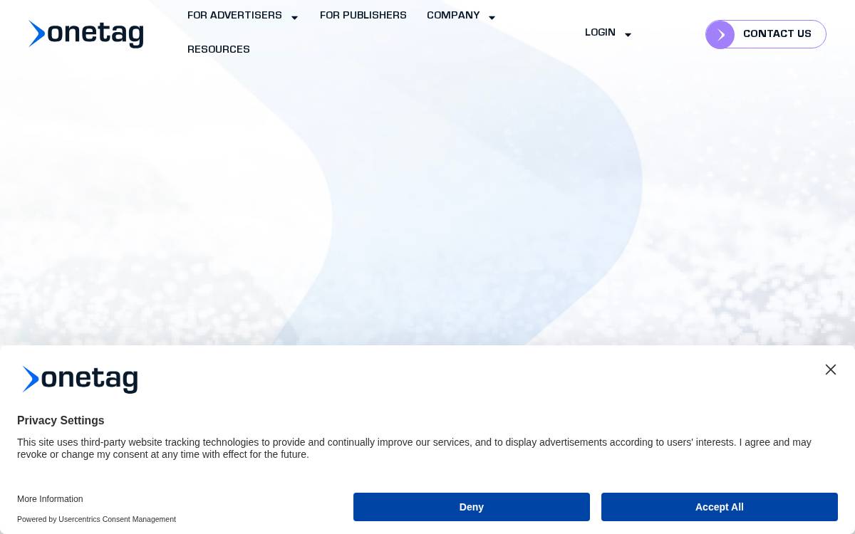 Onetag website preview