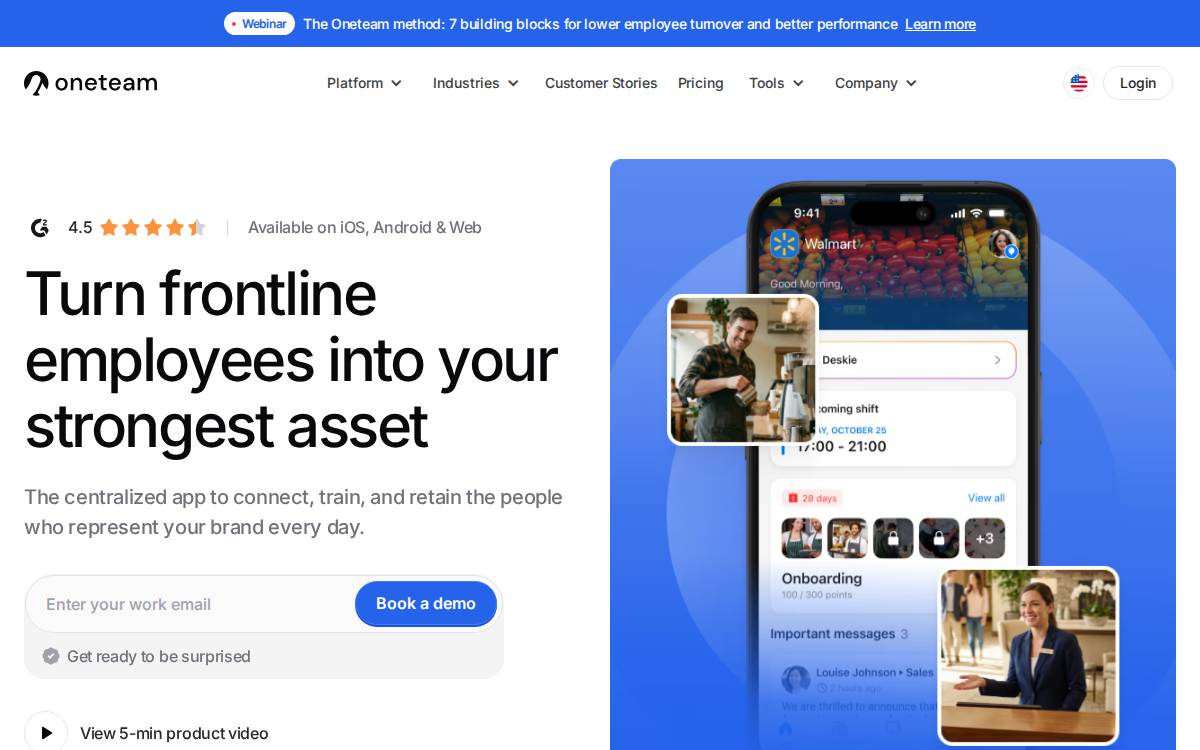 Oneteam website preview