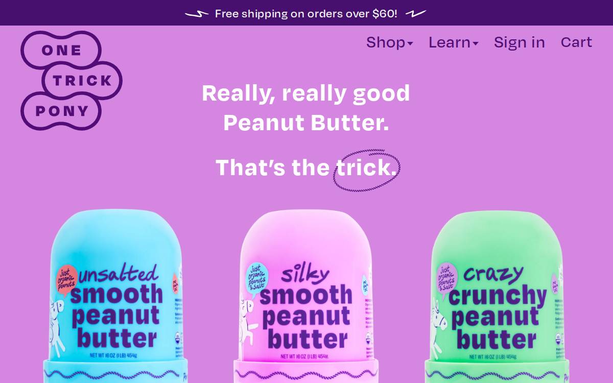 Onetrickponynuts website preview