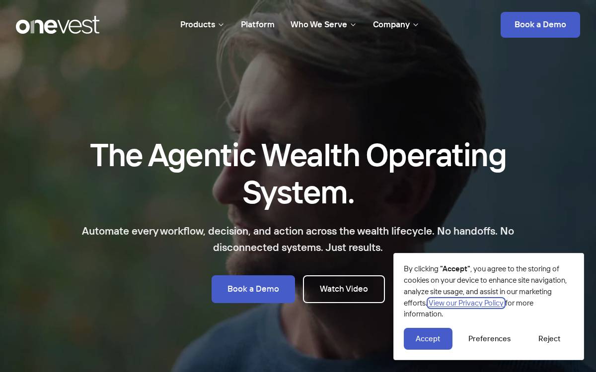 OneVest website preview