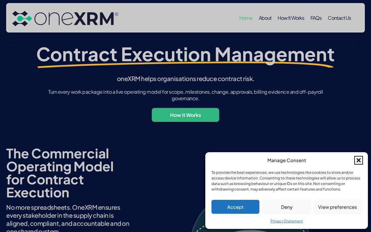 Onexrm website preview