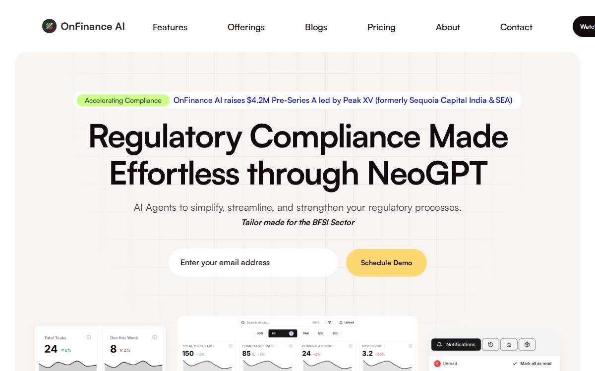 OnFinance AI website preview