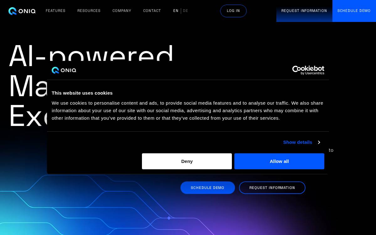 ONIQ website preview