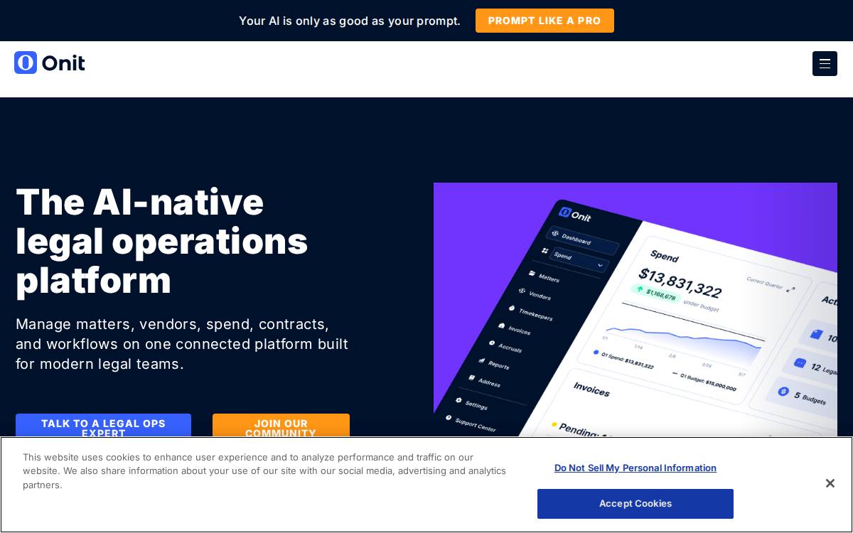 Onit website preview