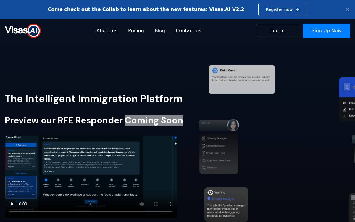 Online Visas website preview
